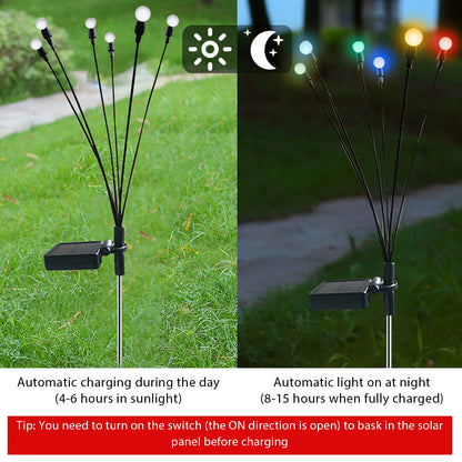 2Pcs Solar Swaying Light Waterproof 7 Colors Variable Decorative Lamp