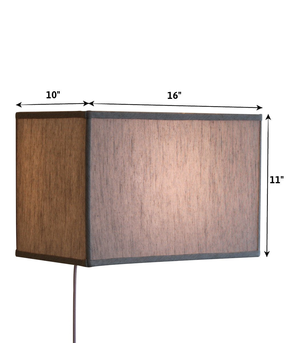 16"W Floating Shade Plug-In Wall Light Textured Oatmeal