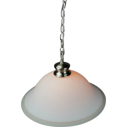 16"W Plug In Swag Milky White Glass Pendant Light Polished Nickel