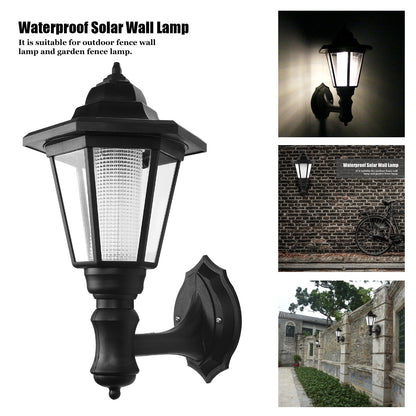 Waterproof Solar Wall Lamp Hexagonal Warm White